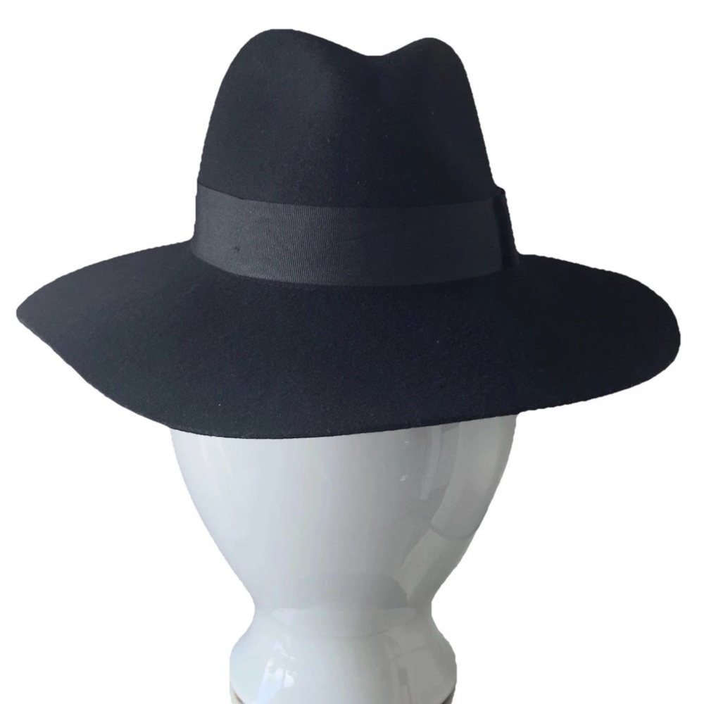 BRIXTON Supply Company Black Piper Felted Wool Fedora Hat Size 7 Small unisex